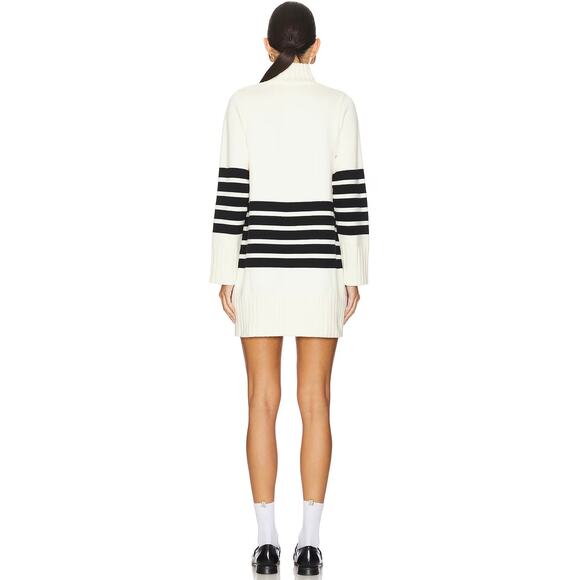 NWT Line & Dot Abbey‎ Sweater Dress Ivory Black Stripe Turtleneck Knit Large - Picture 5 of 16